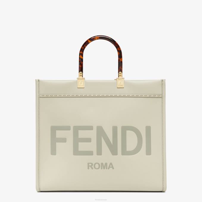 Women Sunshine Medium Leather Shopper Green Fendi Accessories 6RHH724