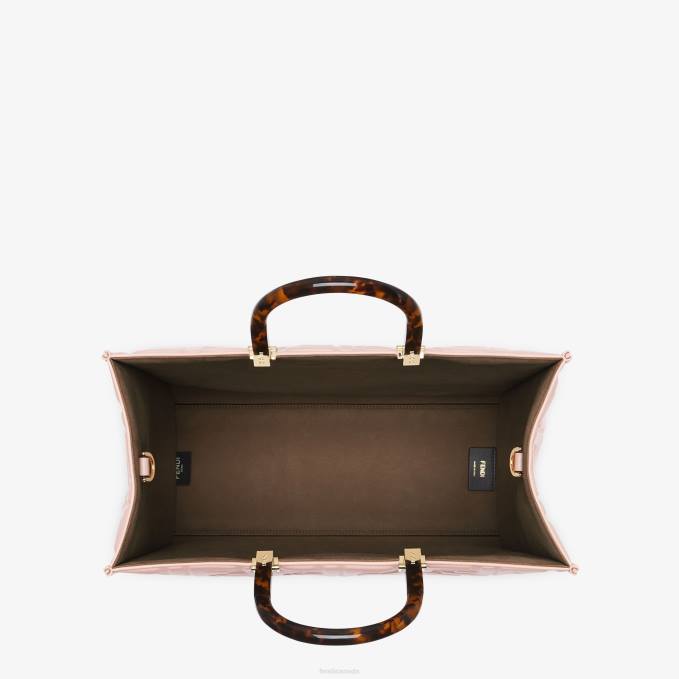Women Sunshine Medium Leather Shopper Pink Fendi Accessories 6RHH817