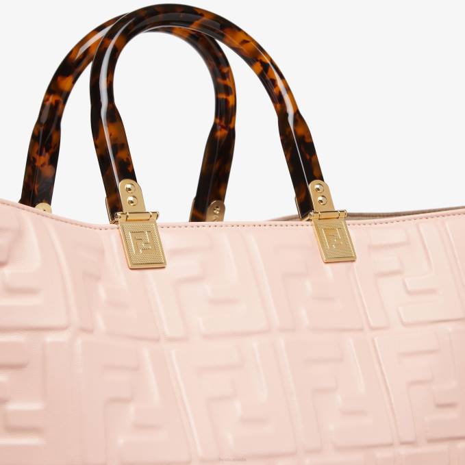 Women Sunshine Medium Leather Shopper Pink Fendi Accessories 6RHH817