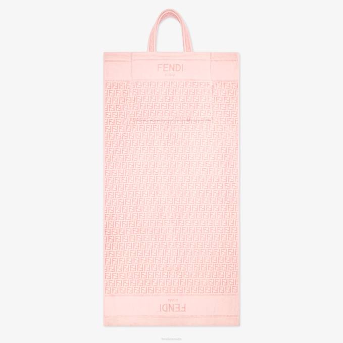 Women Terry Beach Towel With Logo That Transforms Into A Bag Pink Fendi Accessories 6RHH2914