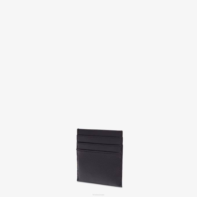 Women Leather Flat Card Holder Black Fendi Accessories 6RHH1472