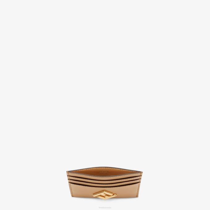 Women Leather Flat Card Holder Brown Fendi Accessories 6RHH1430