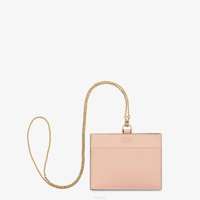 Women Leather Name Badge Pink Fendi Accessories 6RHH1539