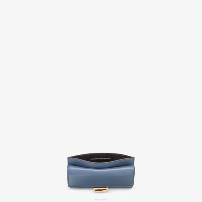 Women Nappa Leather Card Holder Blue Fendi Accessories 6RHH1498