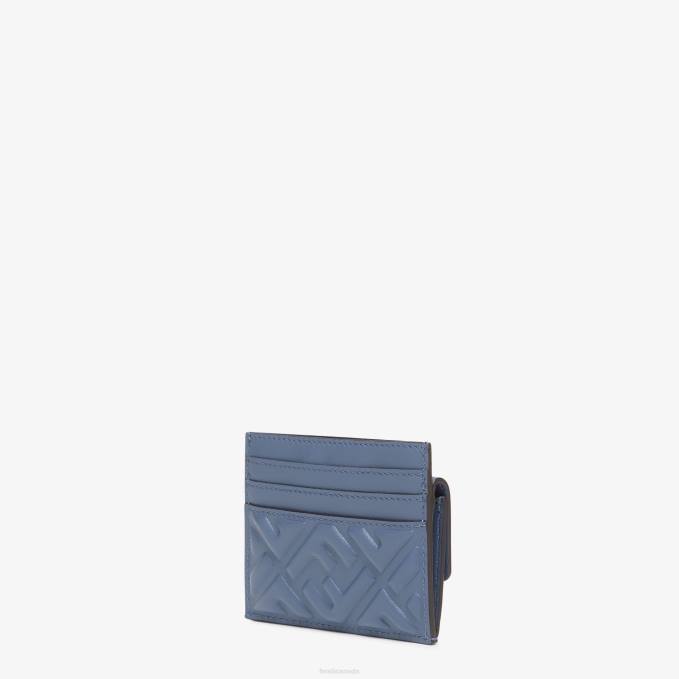 Women Nappa Leather Card Holder Blue Fendi Accessories 6RHH1498