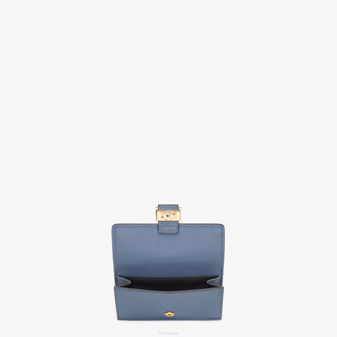 Women Nappa Leather Card Holder Blue Fendi Accessories 6RHH1498