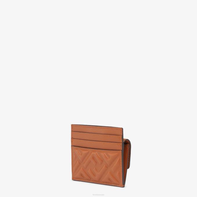 Women Nappa Leather Card Holder Brown Fendi Accessories 6RHH1454