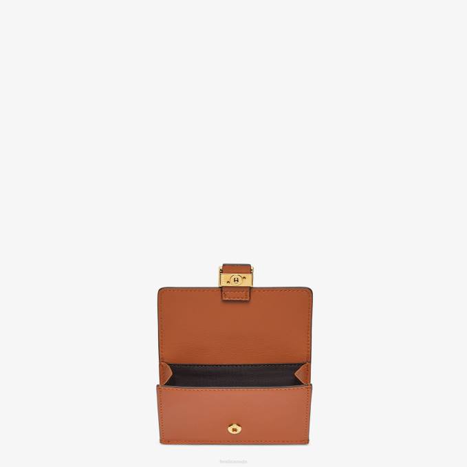 Women Nappa Leather Card Holder Brown Fendi Accessories 6RHH1454