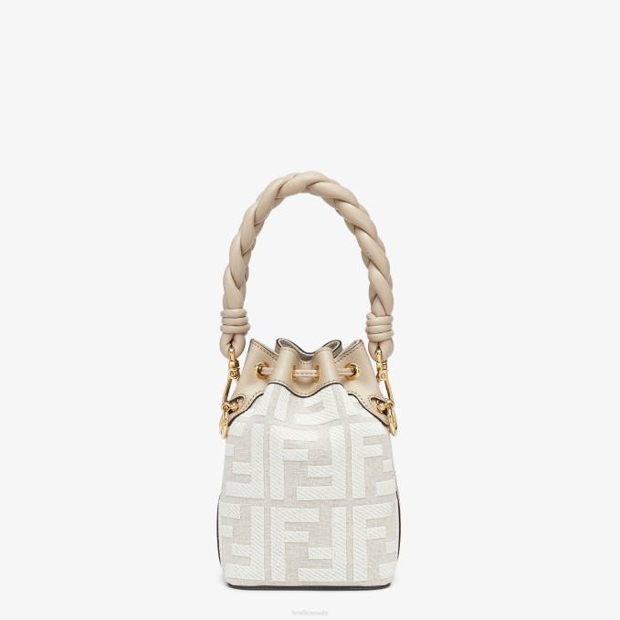 Women Canvas FF Mini Bag White Fendi Accessories 6RHH899