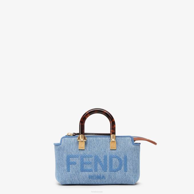 Women Denim Small Boston Bag Light blue Fendi Accessories 6RHH638