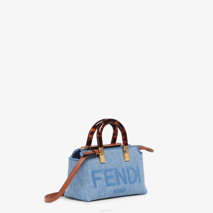 Women Denim Small Boston Bag Light blue Fendi Accessories 6RHH638