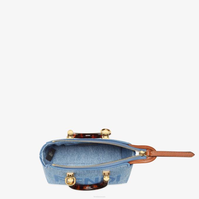 Women Denim Small Boston Bag Light blue Fendi Accessories 6RHH638