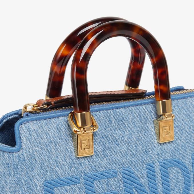 Women Denim Small Boston Bag Light blue Fendi Accessories 6RHH638
