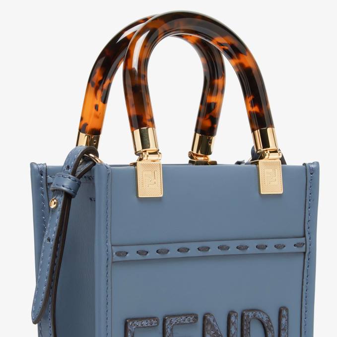 Women Leather And Elaphe Mini-Bag Blue Fendi Accessories 6RHH768