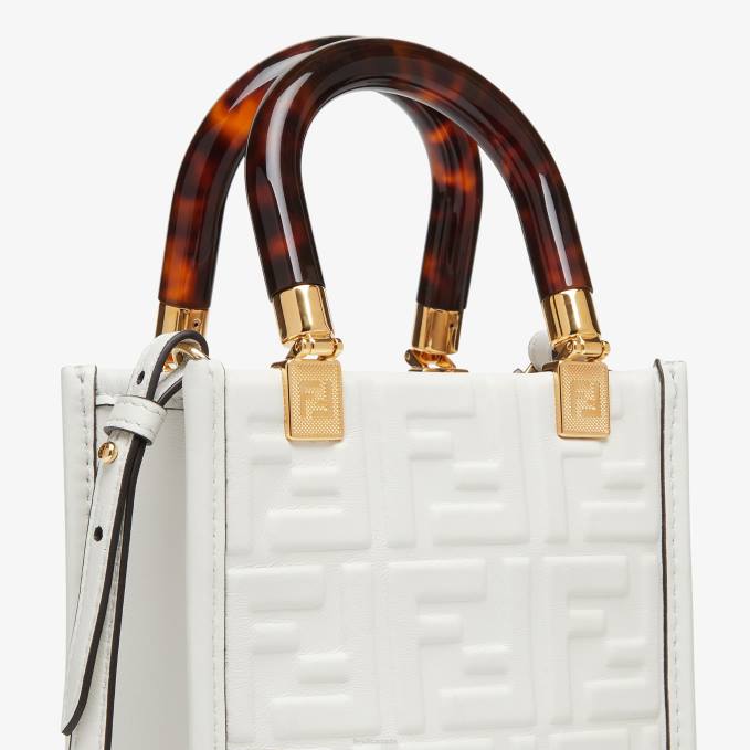 Women Leather Mini Bag White Fendi Accessories 6RHH823