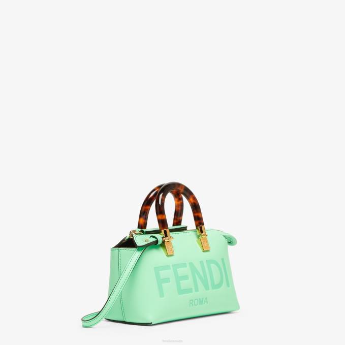 Women Leather Small Boston Bag Green Fendi Accessories 6RHH722
