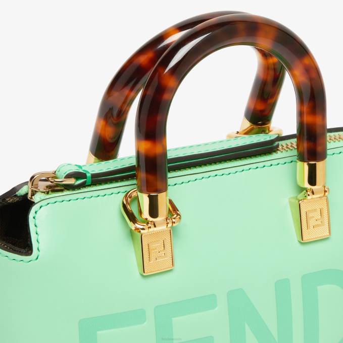 Women Leather Small Boston Bag Green Fendi Accessories 6RHH722