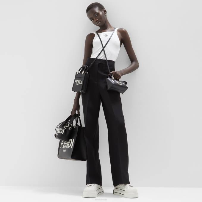 Women Small Boston Bag In Leather Black Fendi Accessories 6RHH677