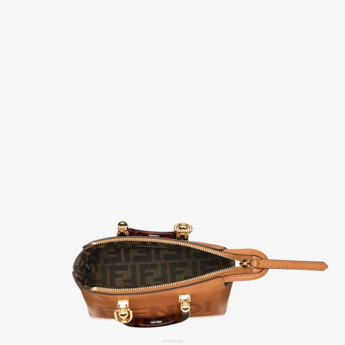 Women Small Leather Boston Bag Brown Fendi Accessories 6RHH751