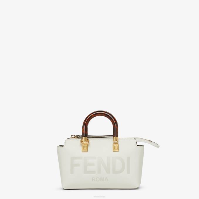 Women Small Leather Boston Bag White Fendi Accessories 6RHH645