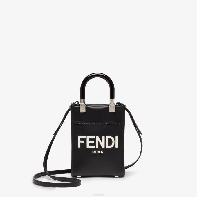 Women Sunshine Shopper Leather Mini-Bag Black Fendi Accessories 6RHH705