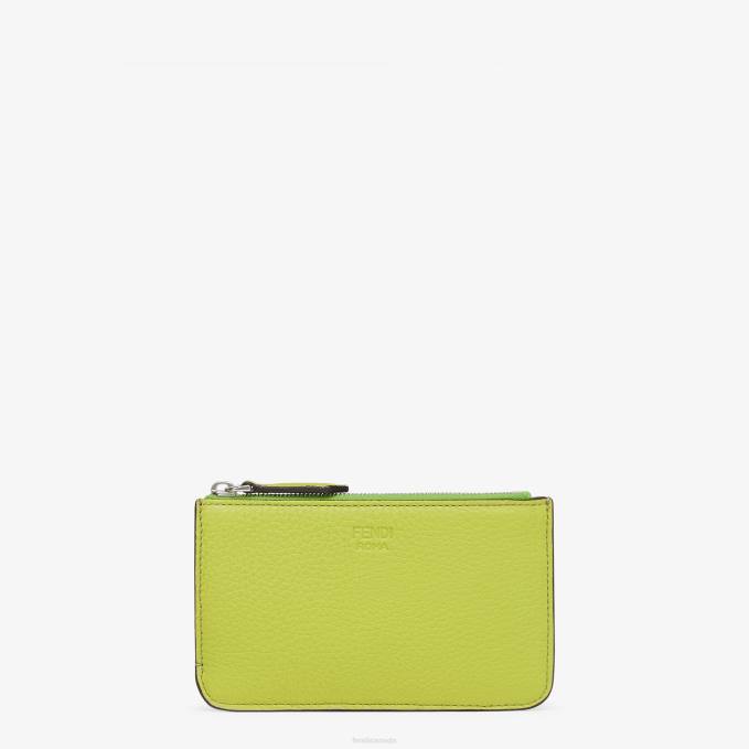 Women Acid Leather Pouch Green Fendi Accessories 6RHH1529