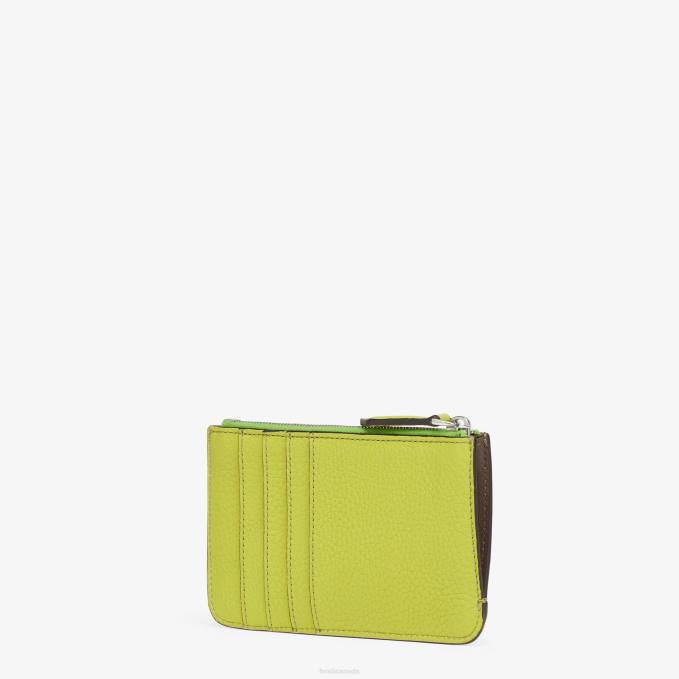 Women Acid Leather Pouch Green Fendi Accessories 6RHH1529