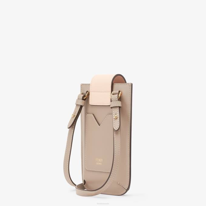 Women Dove Leather Pouch Beige Fendi Accessories 6RHH1460