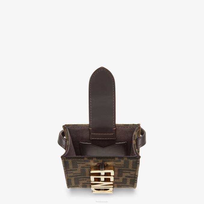 Women FF Fabric Pouch Brown Fendi Accessories 6RHH1434