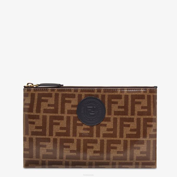 Women Fabric Pouch Brown Fendi Accessories 6RHH1590