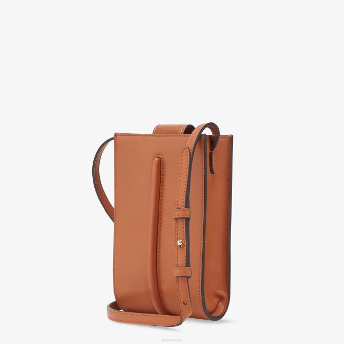 Women Graphy Phone Leather Pouch Brown Fendi Accessories 6RHH1433