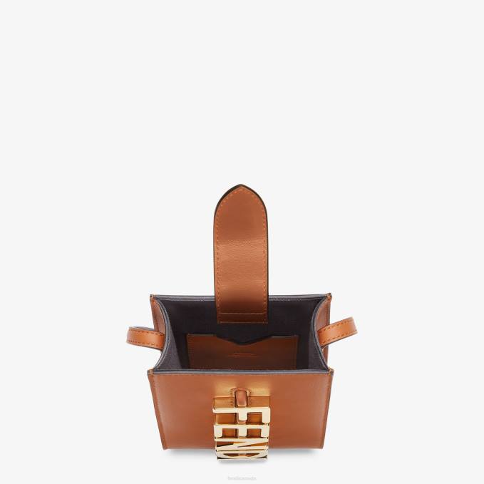 Women Graphy Phone Leather Pouch Brown Fendi Accessories 6RHH1433