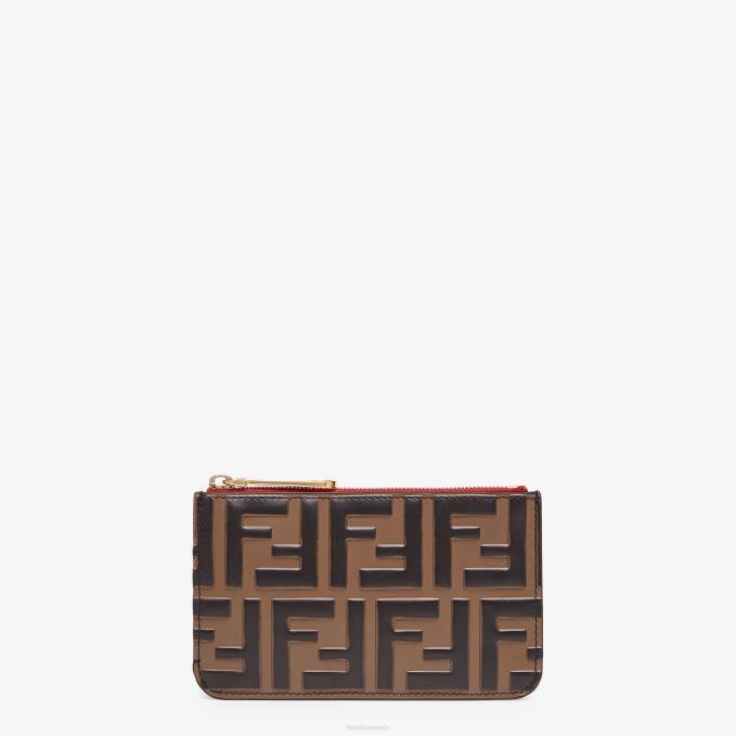 Women Key Case Leather Pouch Brown Fendi Accessories 6RHH1595