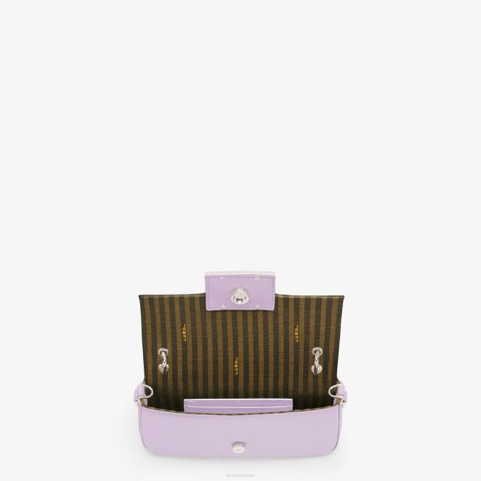 Women Lilac Silk Pouch Purple Fendi Accessories 6RHH808