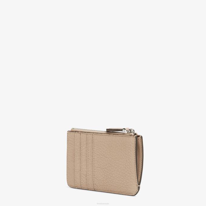 Women Peekaboo Key Case Leather Pouch Beige Fendi Accessories 6RHH1573