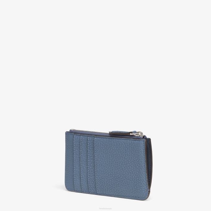 Women Peekaboo Key Case Leather Pouch Blue Fendi Accessories 6RHH1492