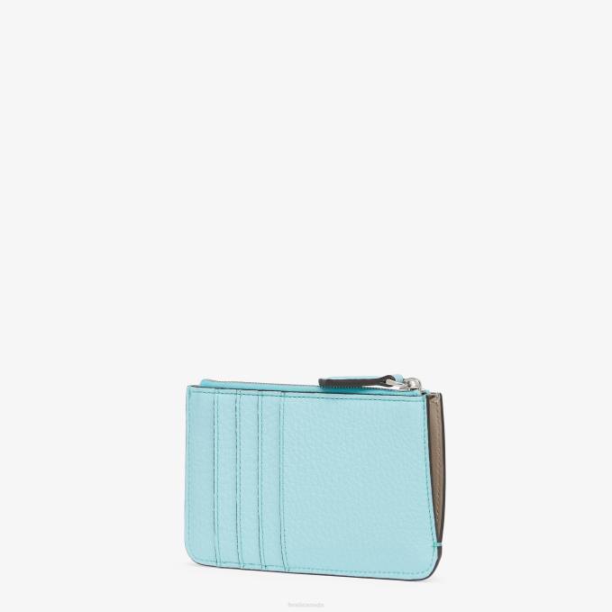 Women Peekaboo Key Case Leather Pouch Light blue Fendi Accessories 6RHH1530