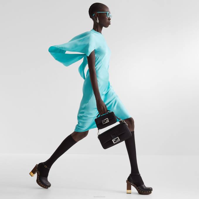 Women Silk Pouch Black Fendi Accessories 6RHH805