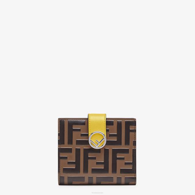 Women Compact, Leather Wallet Brown Fendi Accessories 6RHH1582