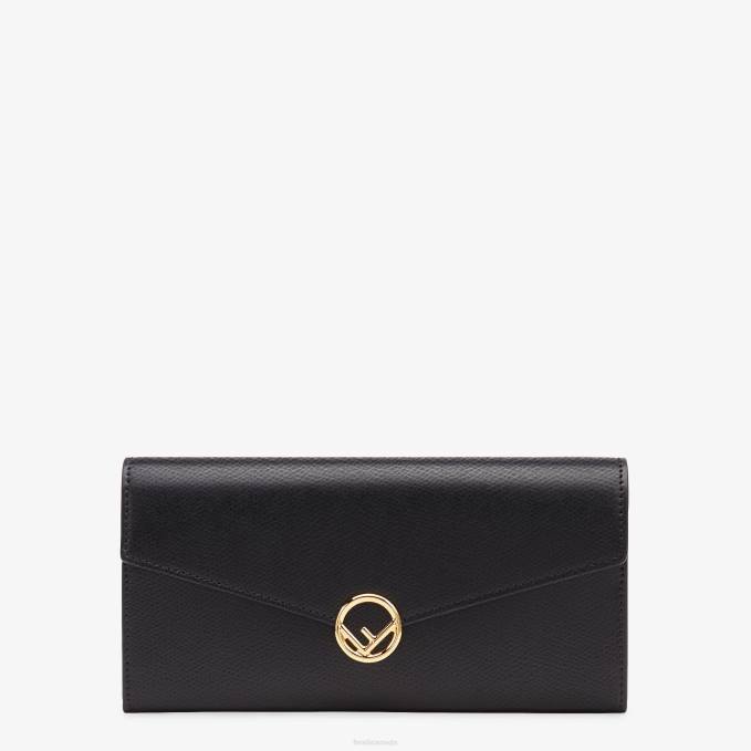 Women Continental Leather Wallet Black Fendi Accessories 6RHH1446
