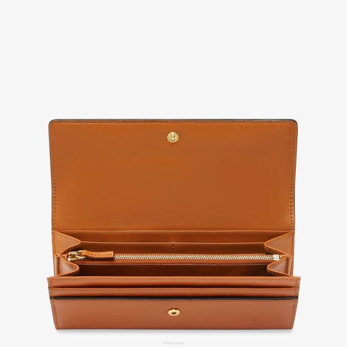 Women Continental Leather Wallet Brown Fendi Accessories 6RHH1489