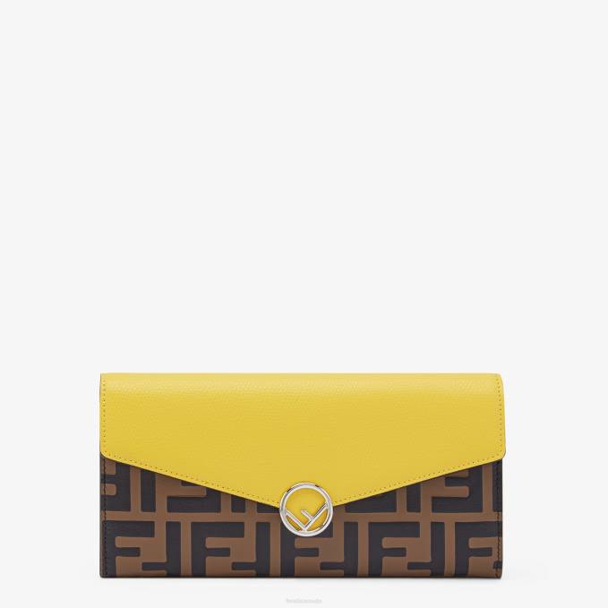 Women Continental Leather Wallet Brown Fendi Accessories 6RHH1584