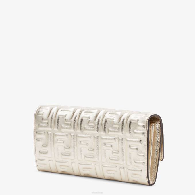 Women Continental Leather Wallet Gray Fendi Accessories 6RHH1553