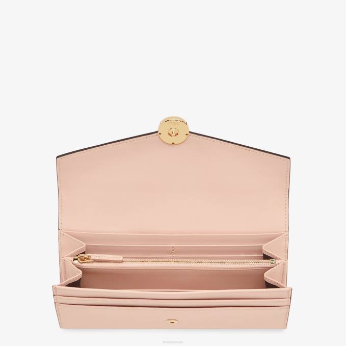 Women Continental Leather Wallet Pink Fendi Accessories 6RHH1588