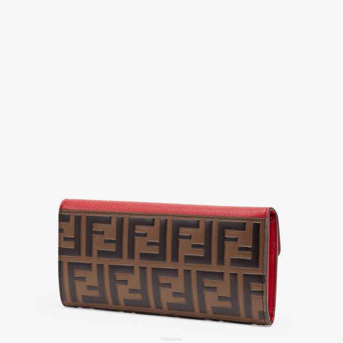 Women Continental Leather Wallet Red Fendi Accessories 6RHH1599
