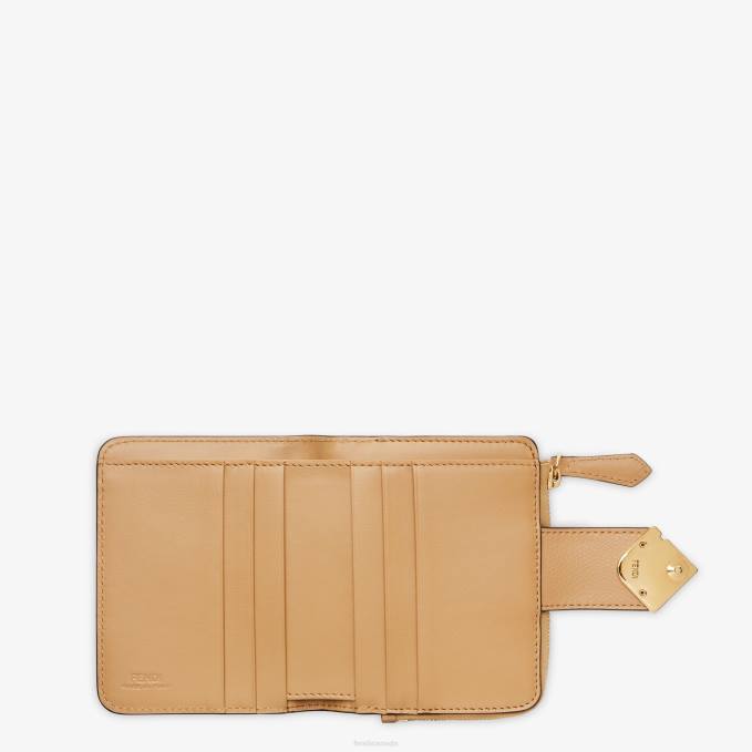 Women FF Diamonds Leather Wallet Brown Fendi Accessories 6RHH1507