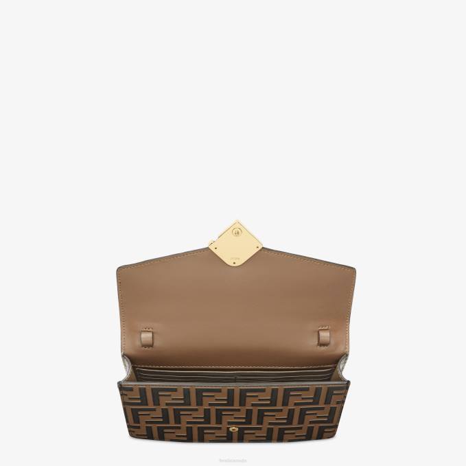 Women FF Leather Wallet Beige Fendi Accessories 6RHH1413