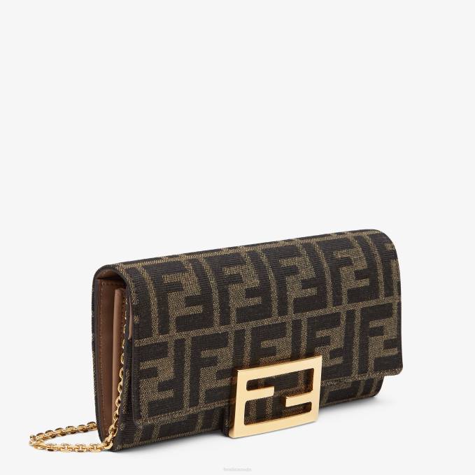 Women Fabric Wallet Brown Fendi Accessories 6RHH1418