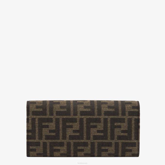 Women Fabric Wallet Brown Fendi Accessories 6RHH1418