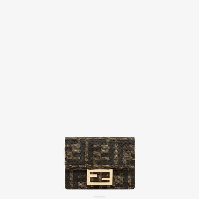 Women Fabric Wallet Brown Fendi Accessories 6RHH1419